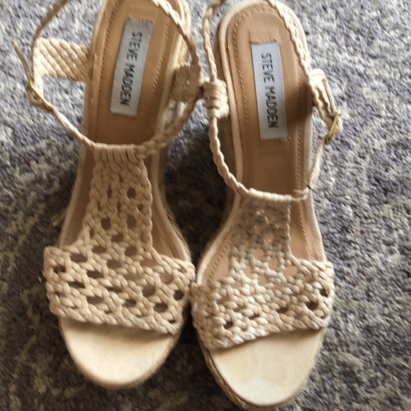 Steve Madden braided wedge rafia espadrilles in 8.5 - Picture 1 of 6